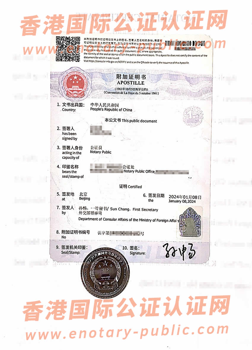 内地出生的香港人做出生公证附加证明书Apostille用于意大利入籍办理样板